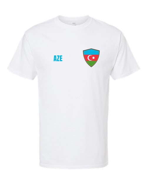 Azerbaijan Soccer Tee — Retro National Crest | NYC Factory