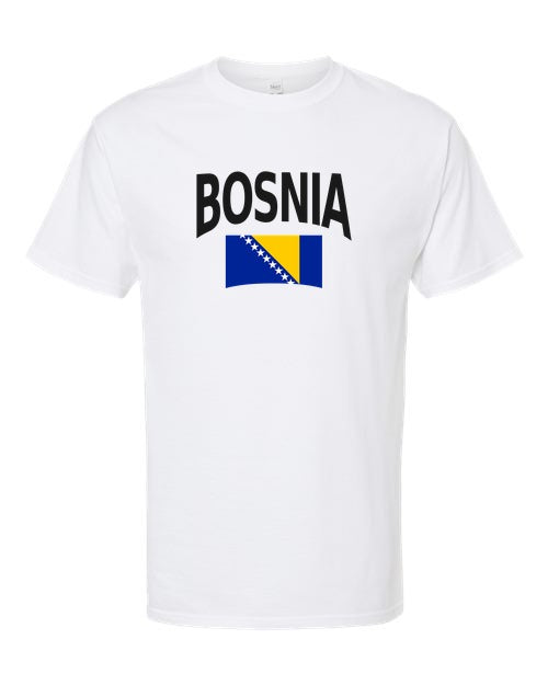 Bosnia and Herzegovina Soccer Tee 2026 — Classic Name & Flag | NYC Factory - White