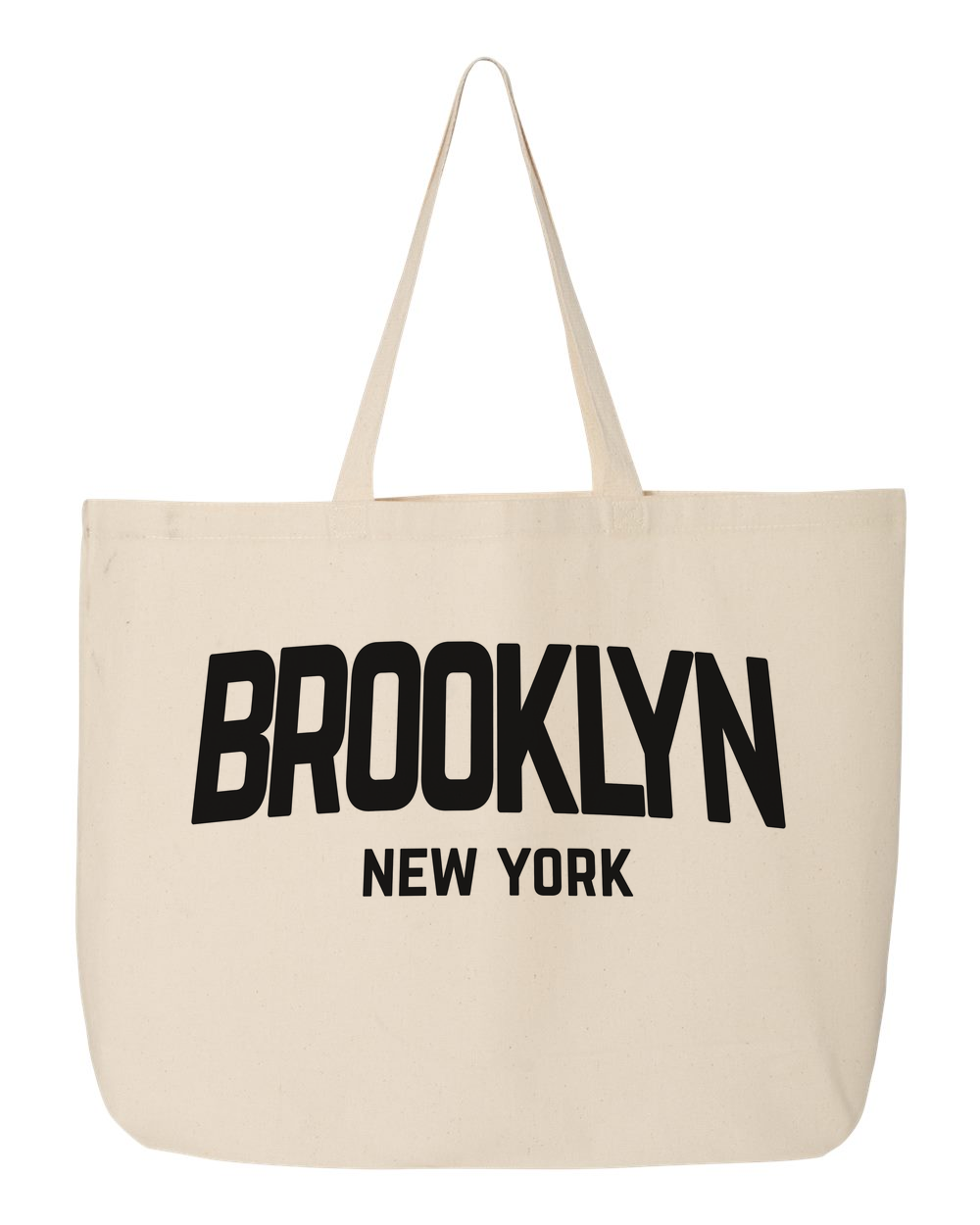 Brooklyn New York Retro Design Cotton Canvas Tote Bags Natural Jumbo