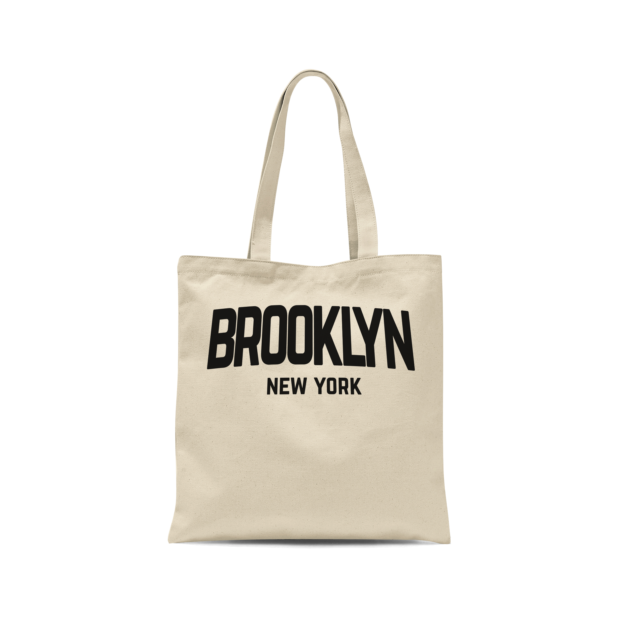 Brooklyn New York Retro Design Cotton Canvas Tote Bags Natural Medium
