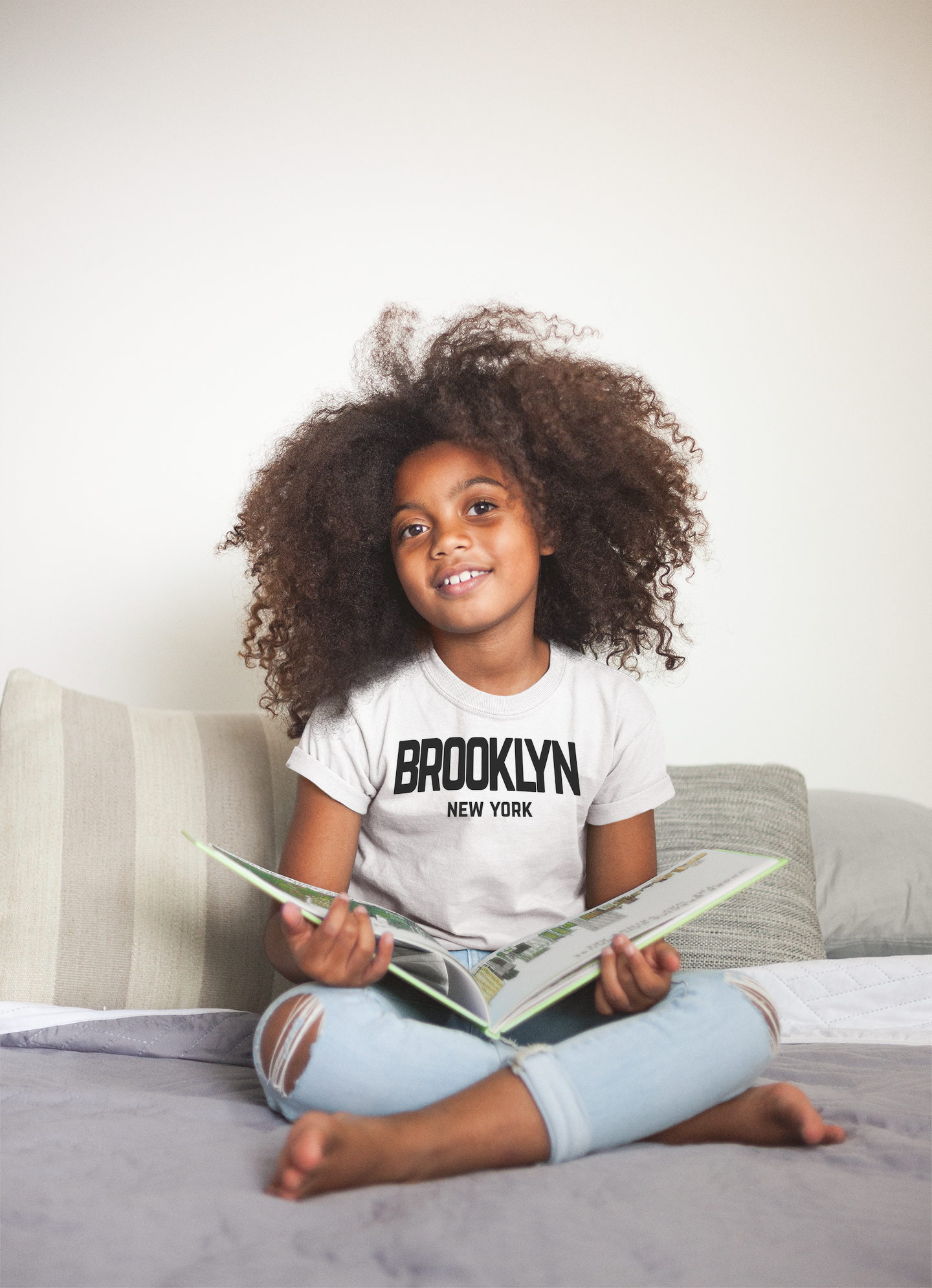 Brooklyn New York Retro Design Custom T-Shirt White