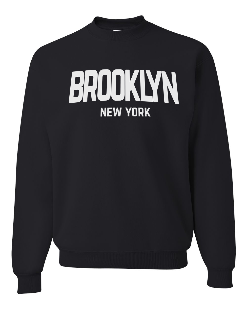Brooklyn Retro White Design Custom Crewneck Sweatshirt Black