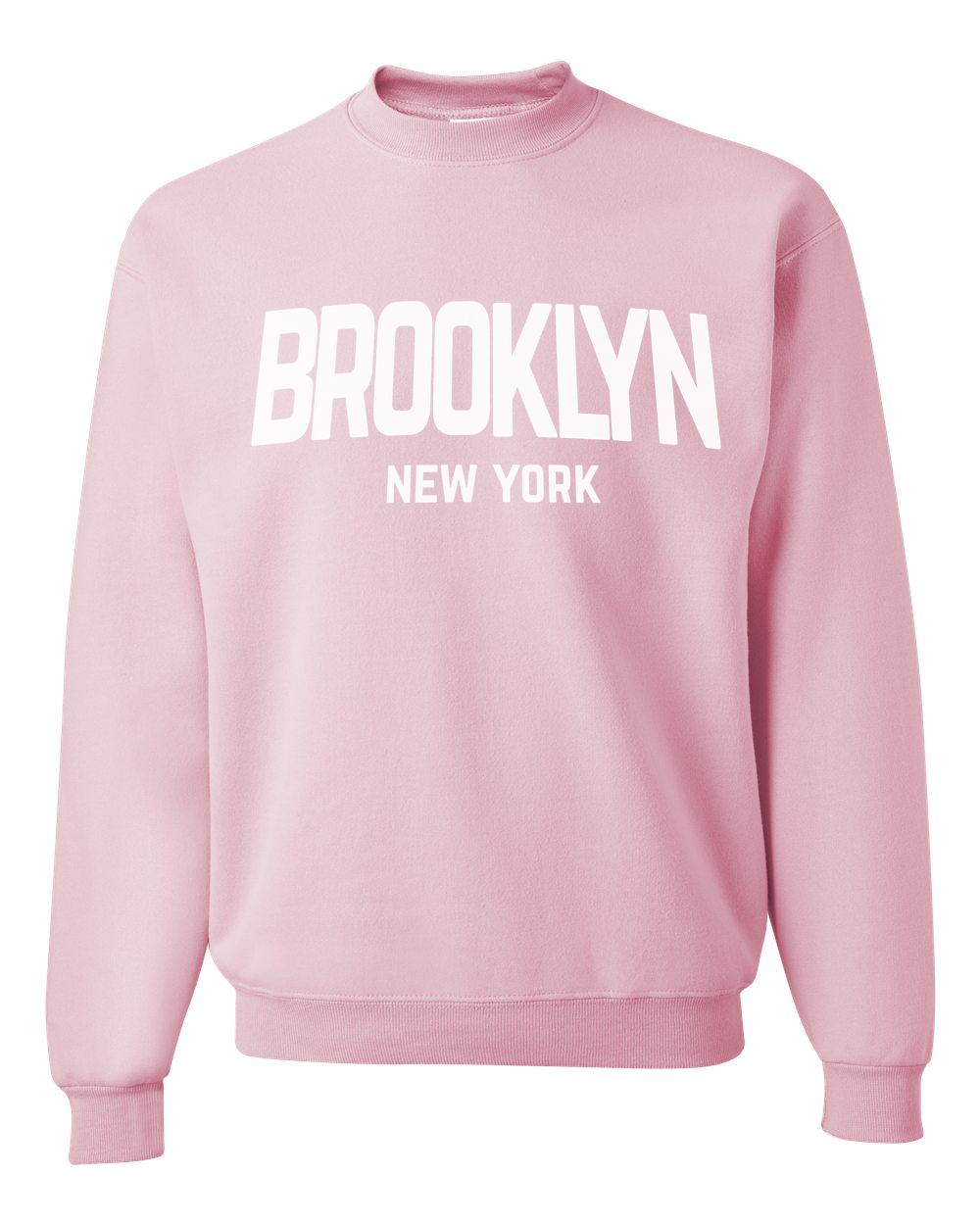 Brooklyn Retro White Design Custom Crewneck Sweatshirt Pink