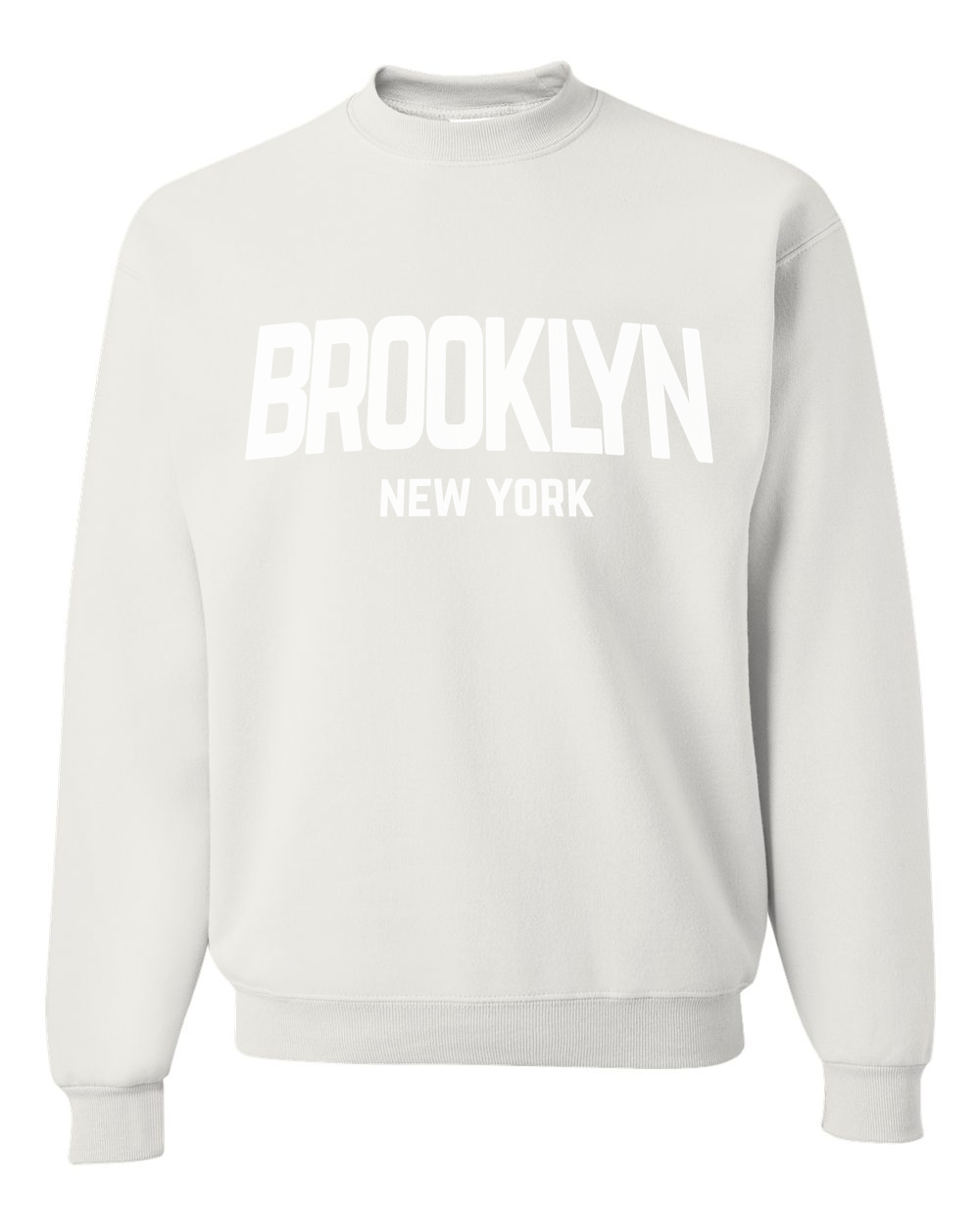 Brooklyn Retro White Design Custom Crewneck Sweatshirt White