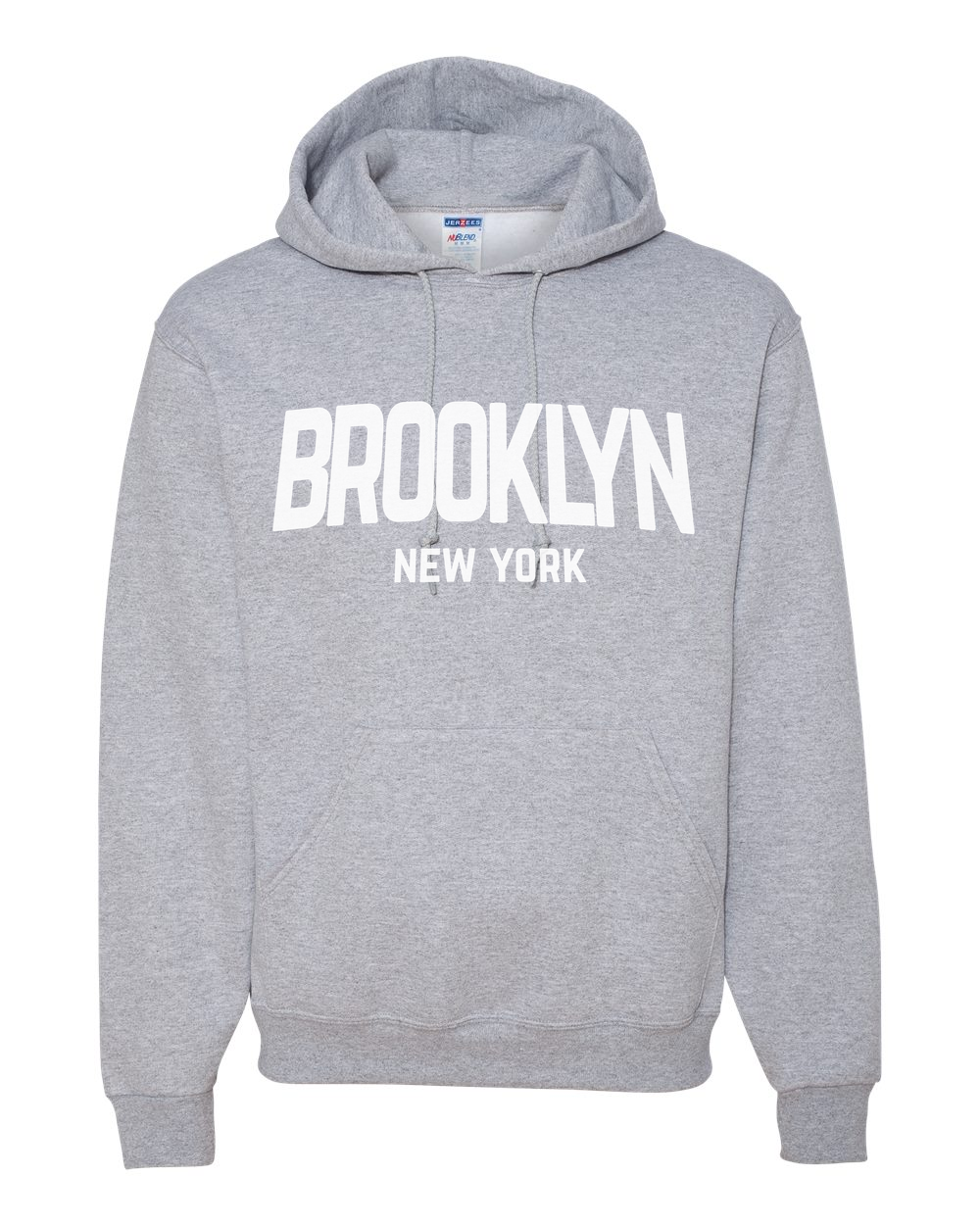 Brooklyn Retro White Design Custom Hoodie Heather Gray