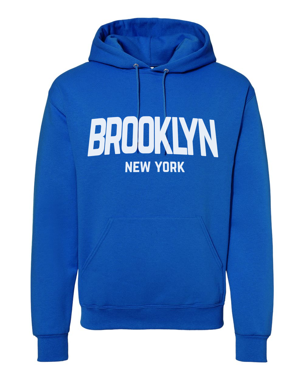 Brooklyn Retro White Design Custom Hoodie Royal Blue