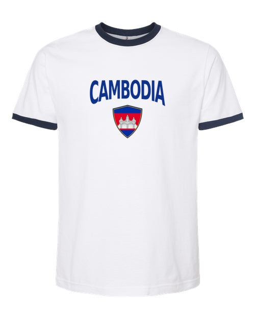 Cambodia Arched Crest Soccer Ringer Tee — NYC Factory