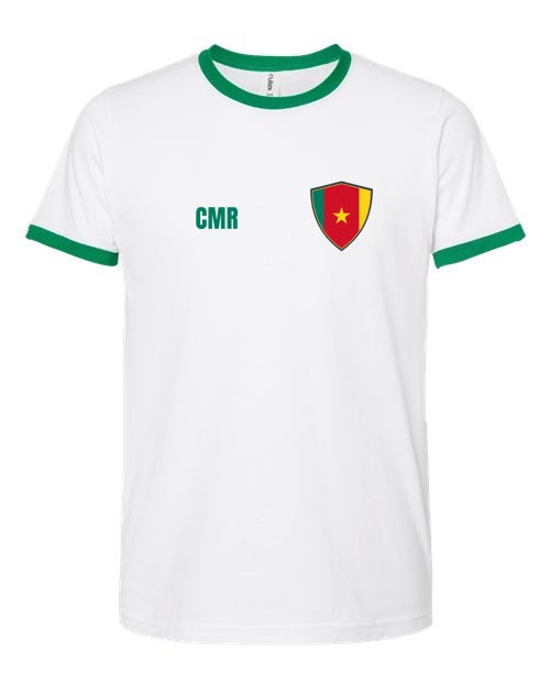 Cameroon Soccer Ringer Tee — Retro National Crest | NYC Factory