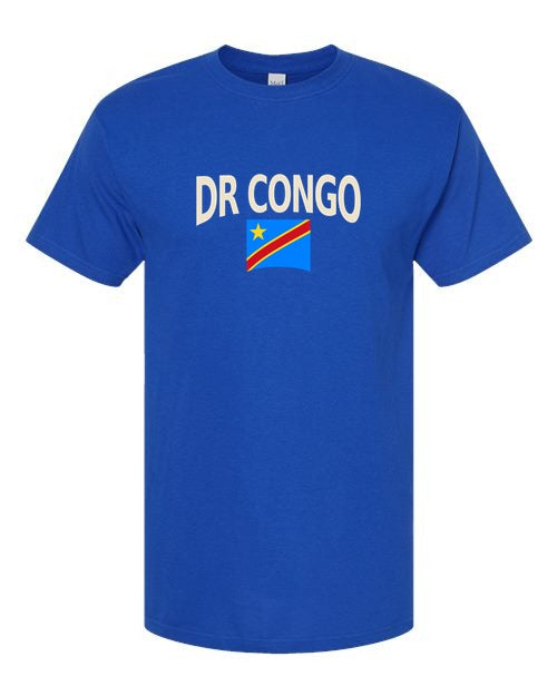 DR Congo Soccer Tee 2026 — Classic Name & Flag | NYC Factory - Royal Blue