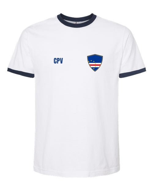 Cape Verde Soccer Ringer Tee 2026 — Retro National Crest | NYC Factory