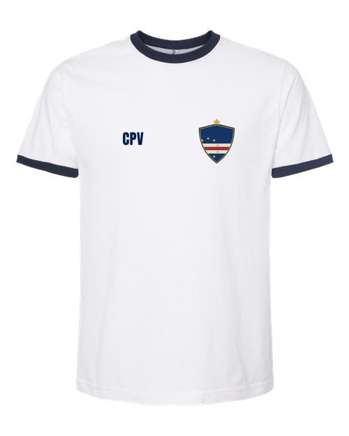 Cape Verde Soccer Ringer Tee 2026 — Retro National Crest | NYC Factory