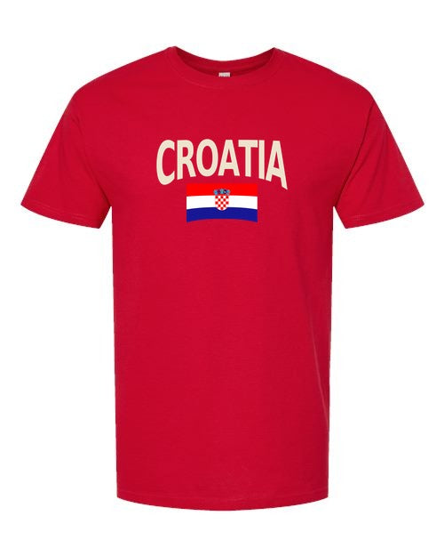 Croatia Soccer Tee 2026 — Classic Name & Flag | NYC Factory - Standard Red
