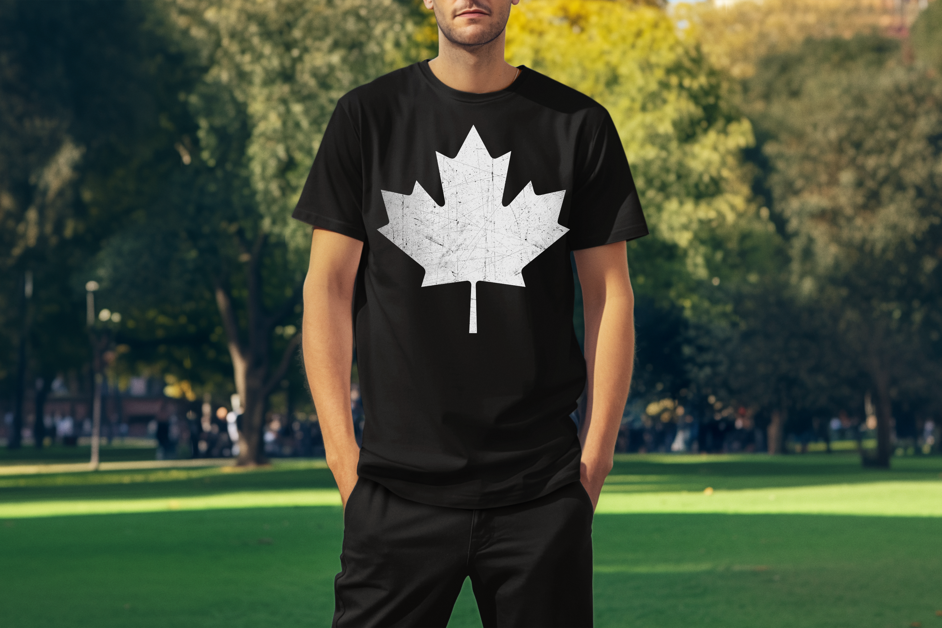 Canada Maple Leaf Flag retro design Custom T-Shirt