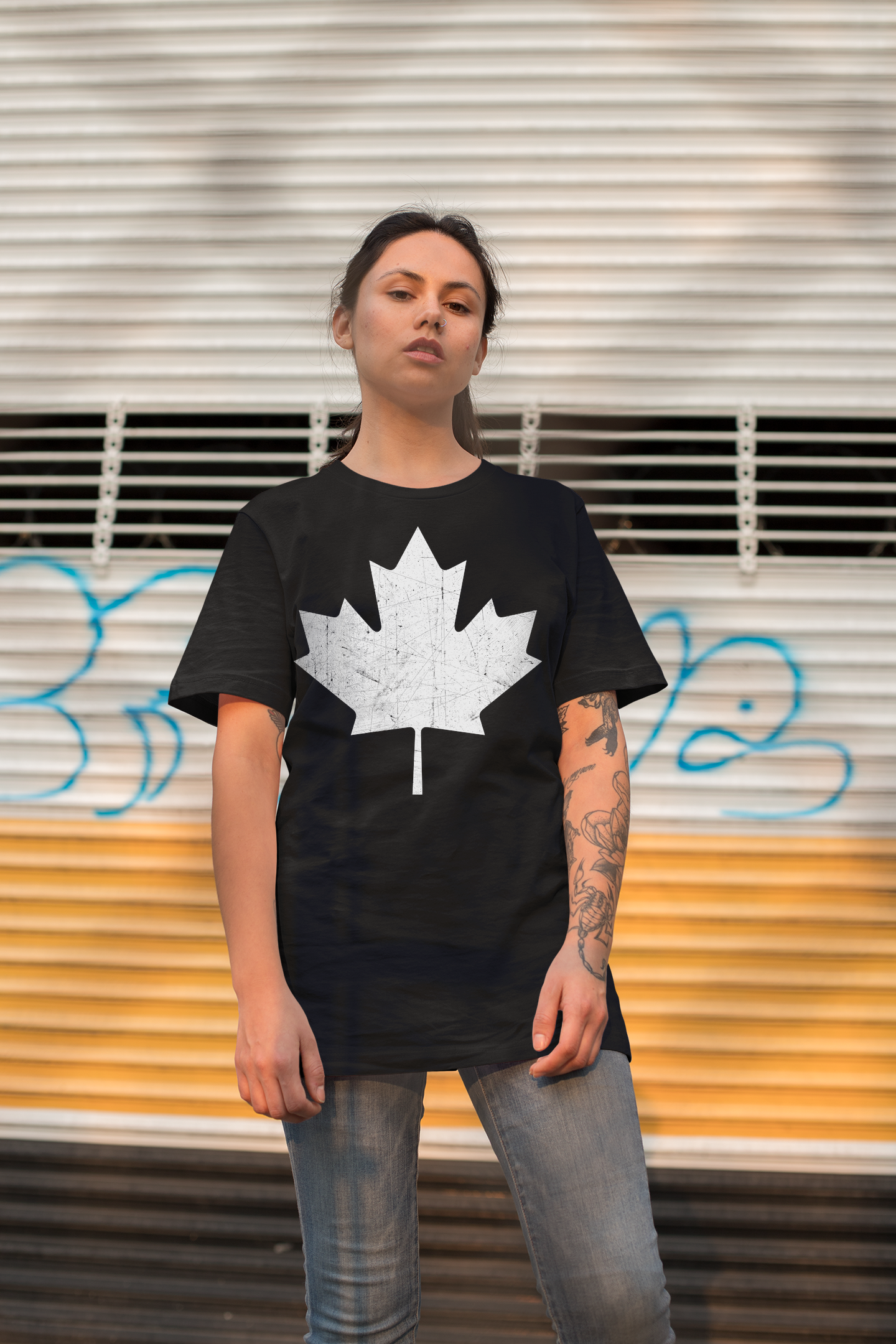 Canada Maple Leaf Flag retro design Custom T-Shirt