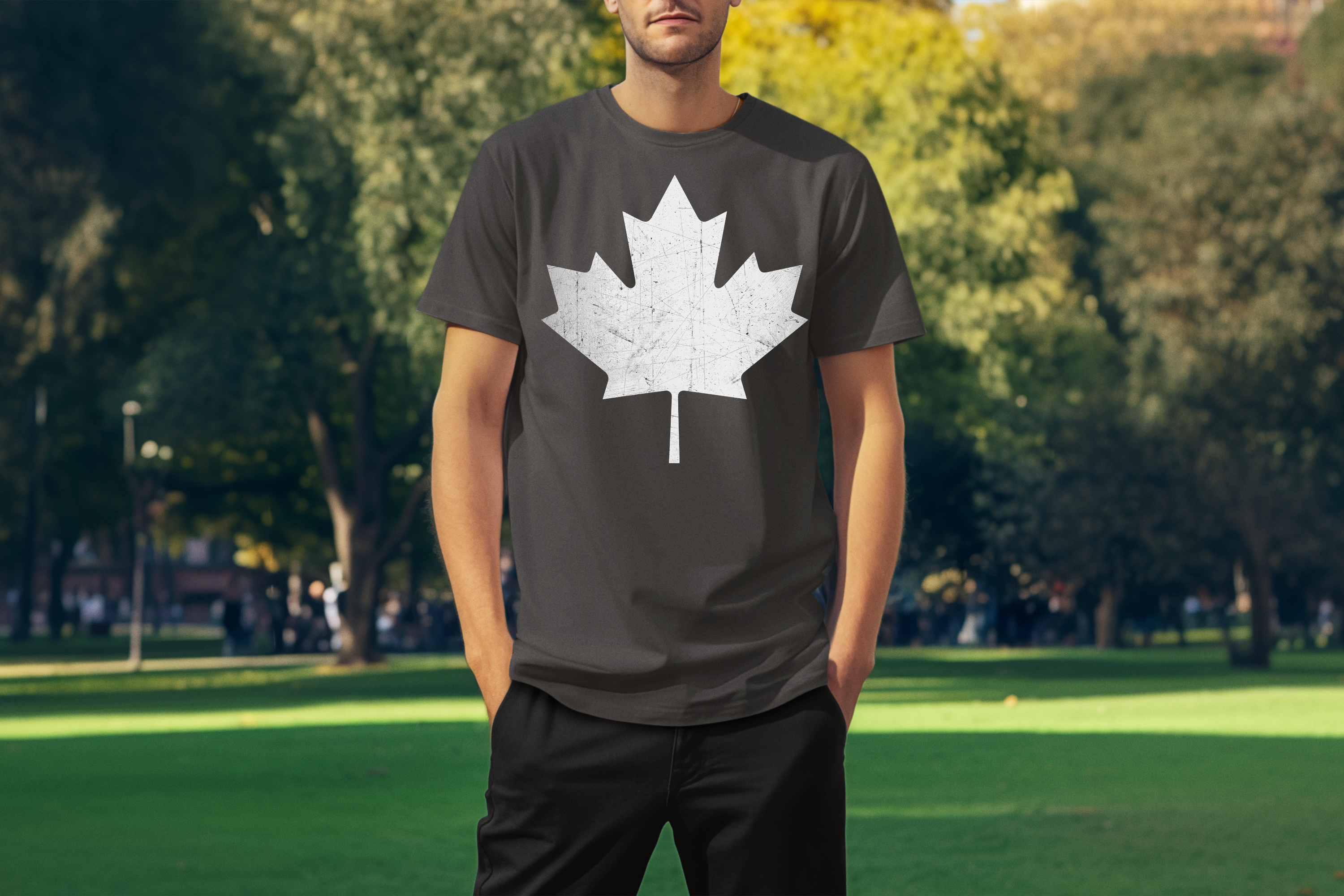 Canada Maple Leaf Flag retro design Custom T-Shirt