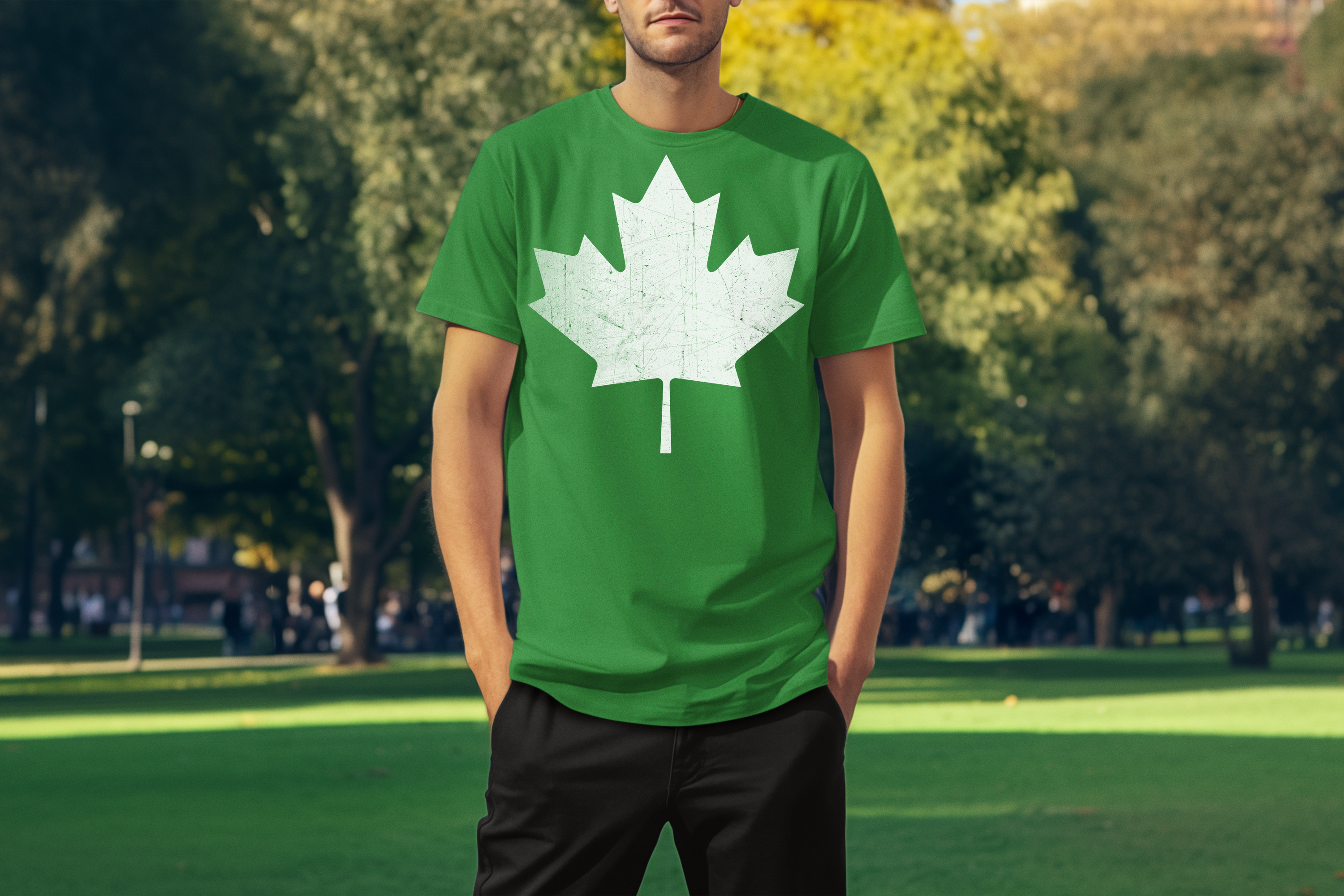 Canada Maple Leaf Flag retro design Custom T-Shirt