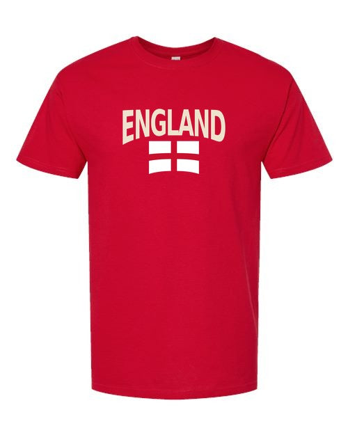 England Soccer Tee 2026 — Classic Name & Flag | NYC Factory - England Red