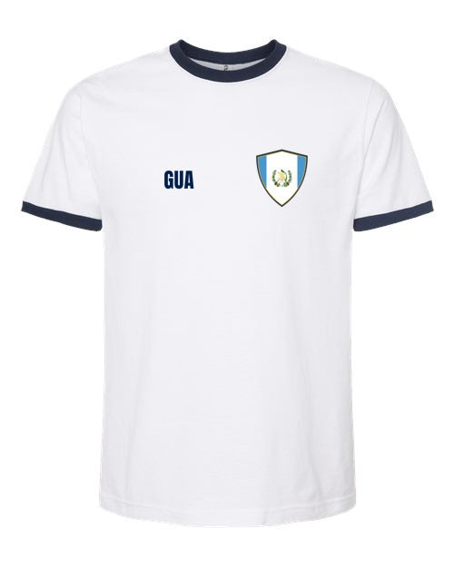 Guatemala Soccer Ringer Tee — Retro National Crest | NYC Factory