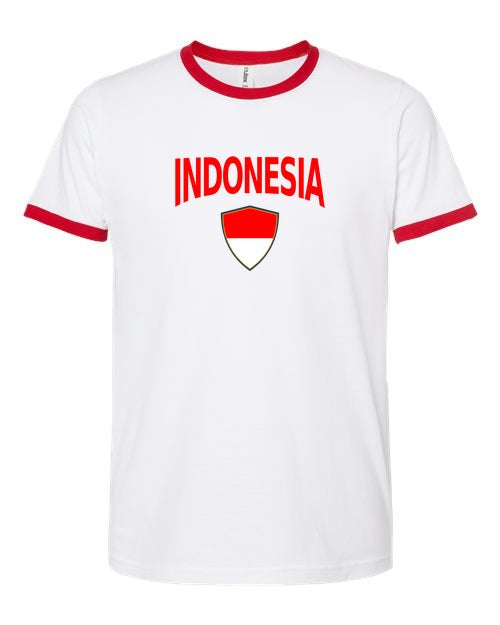 Indonesia Arched Crest Soccer Ringer Tee — NYC Factory