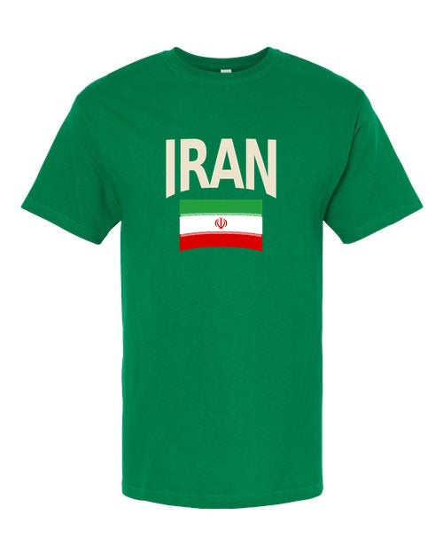 Iran Soccer Tee 2026 — Classic Name & Flag | NYC Factory - Green