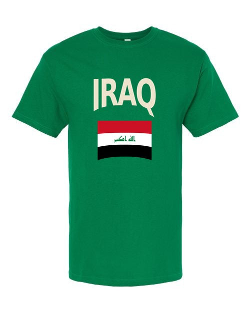 Iraq Soccer Tee 2026 — Classic Name & Flag | NYC Factory - Green