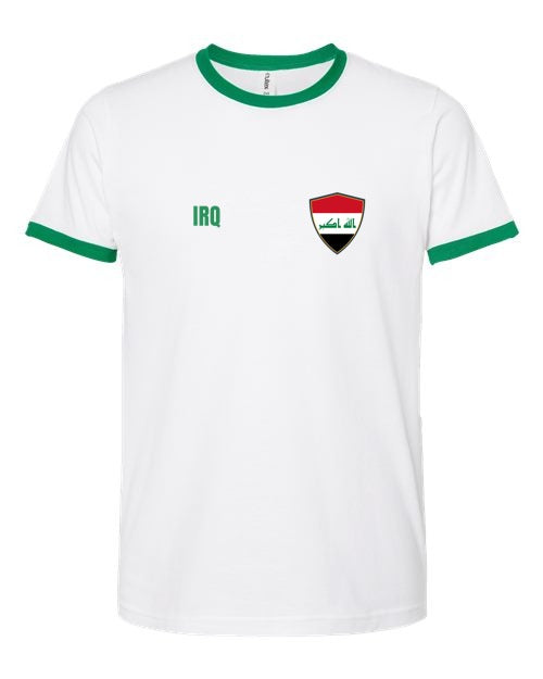 Iraq Soccer Ringer Tee 2026 — Retro National Crest | NYC Factory