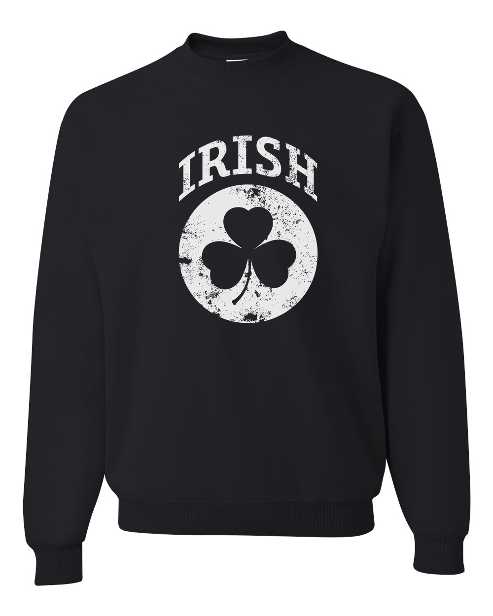 Irish Shamrock White Design Custom Crewneck Sweatshirt