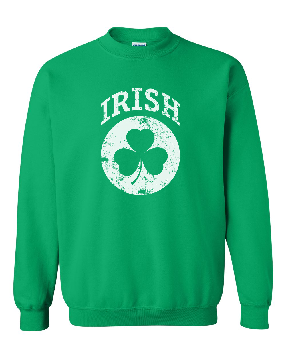 Irish Shamrock White Design Custom Crewneck Sweatshirt