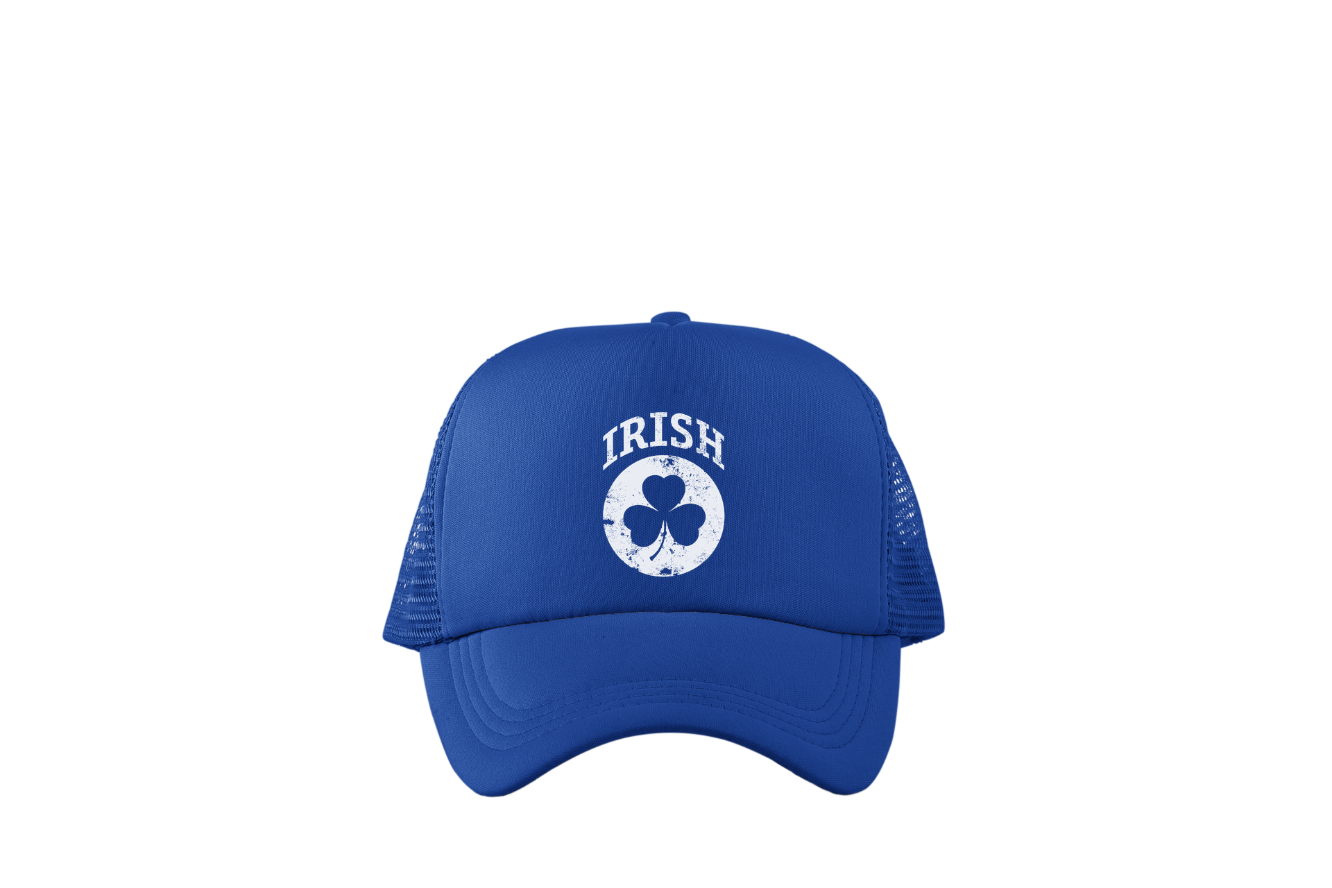 Irish Shamrock White Design Trucker Baseball Hat