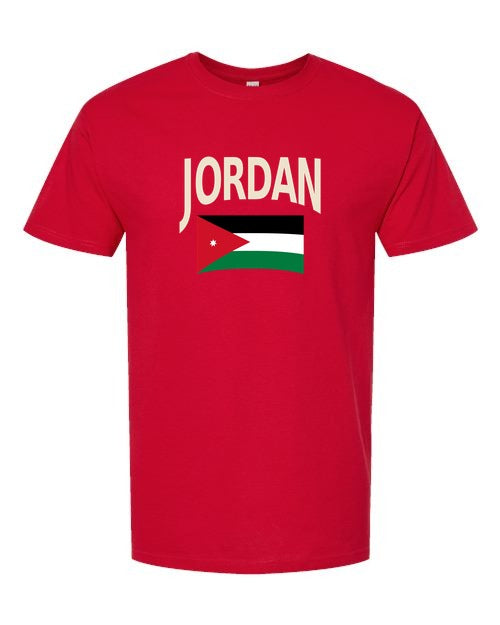 Jordan Soccer Tee 2026 — Classic Name & Flag | NYC Factory - Standard Red