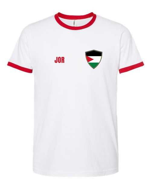 Jordan Soccer Ringer Tee 2026 — Retro National Crest | NYC Factory