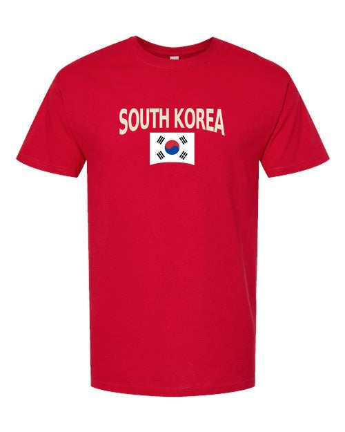 South Korea Soccer Tee 2026 — Classic Name & Flag | NYC Factory - Standard Red