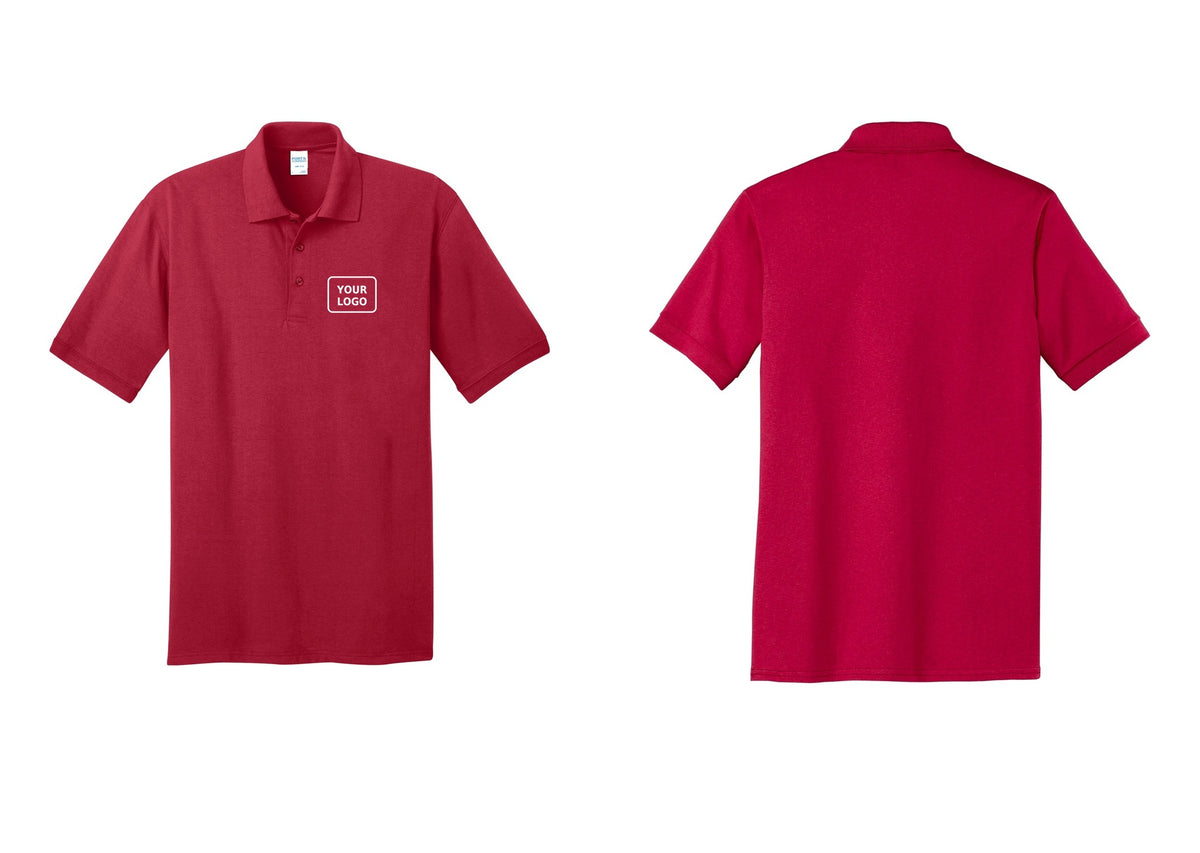 NYC Factory Men's Custom Logo Security Polo Shirt - Your Logo Only - Red