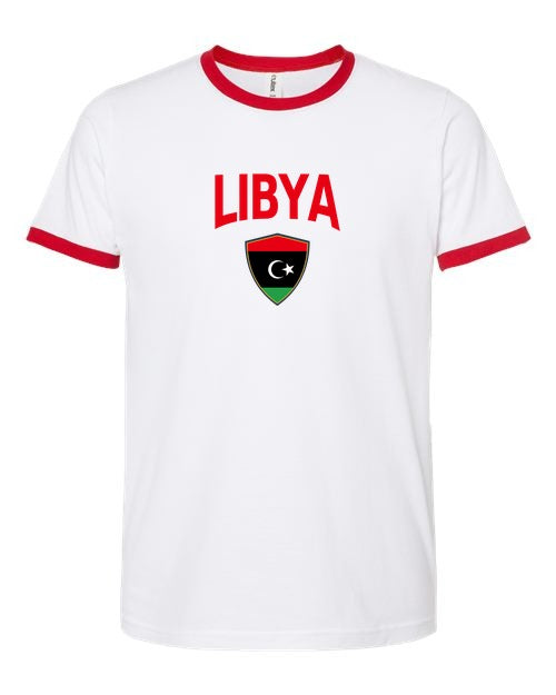 Libya Arched Crest Soccer Ringer Tee — NYC Factory