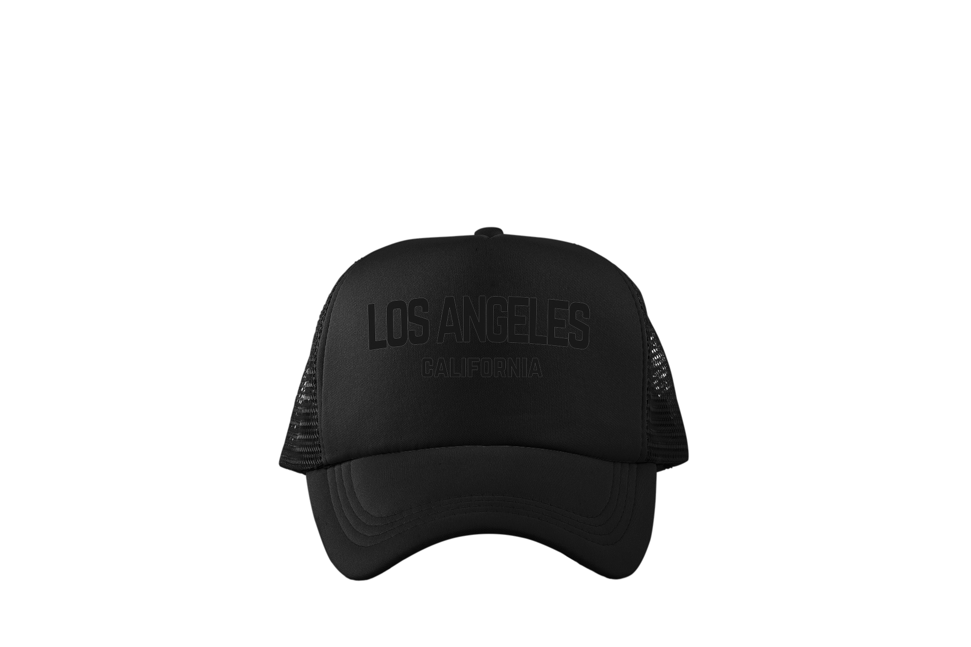 Los Angeles California Retro Black Design Trucker Baseball Hat Black
