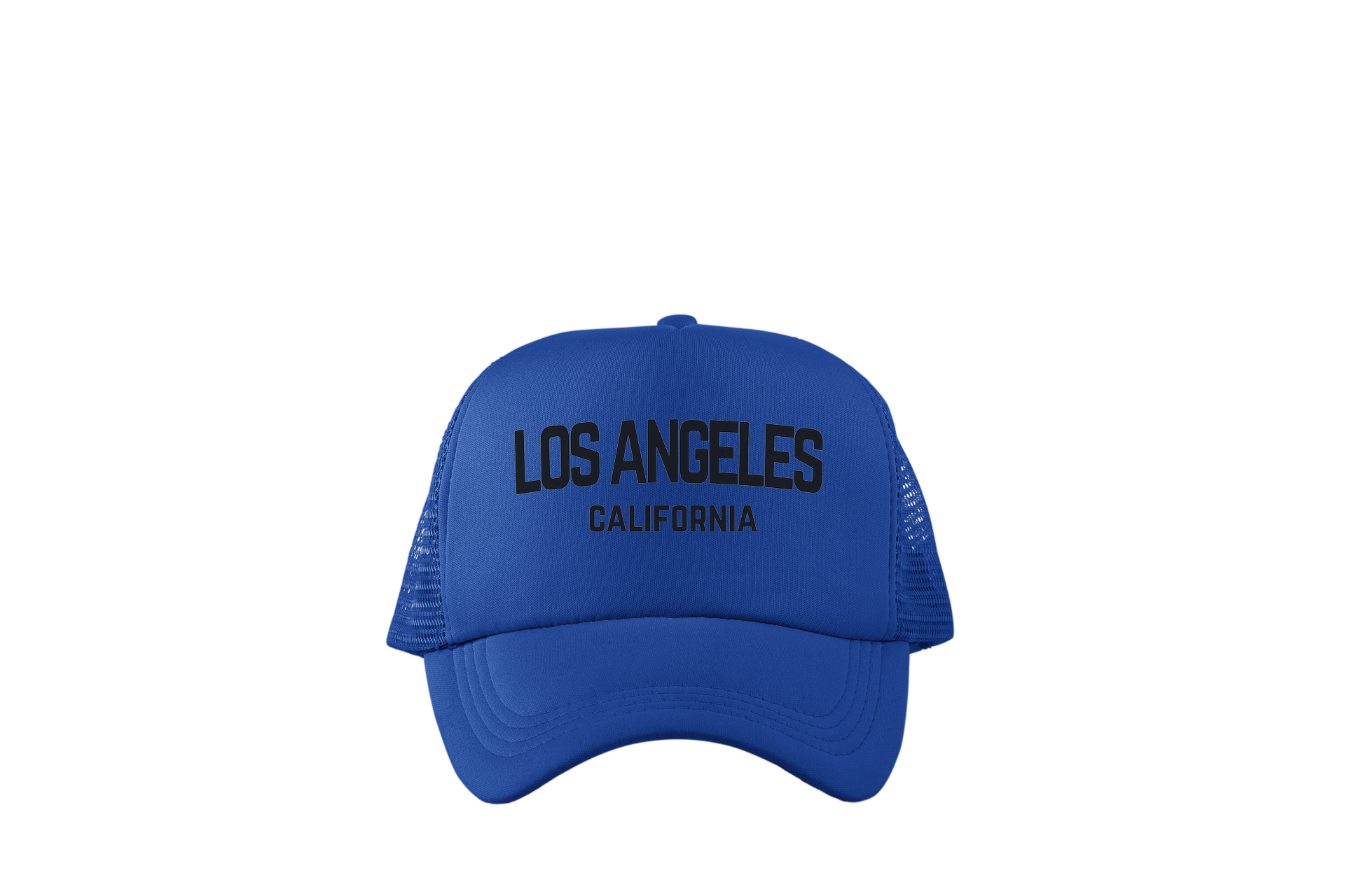 Los Angeles California Retro Black Design Trucker Baseball Hat Navy