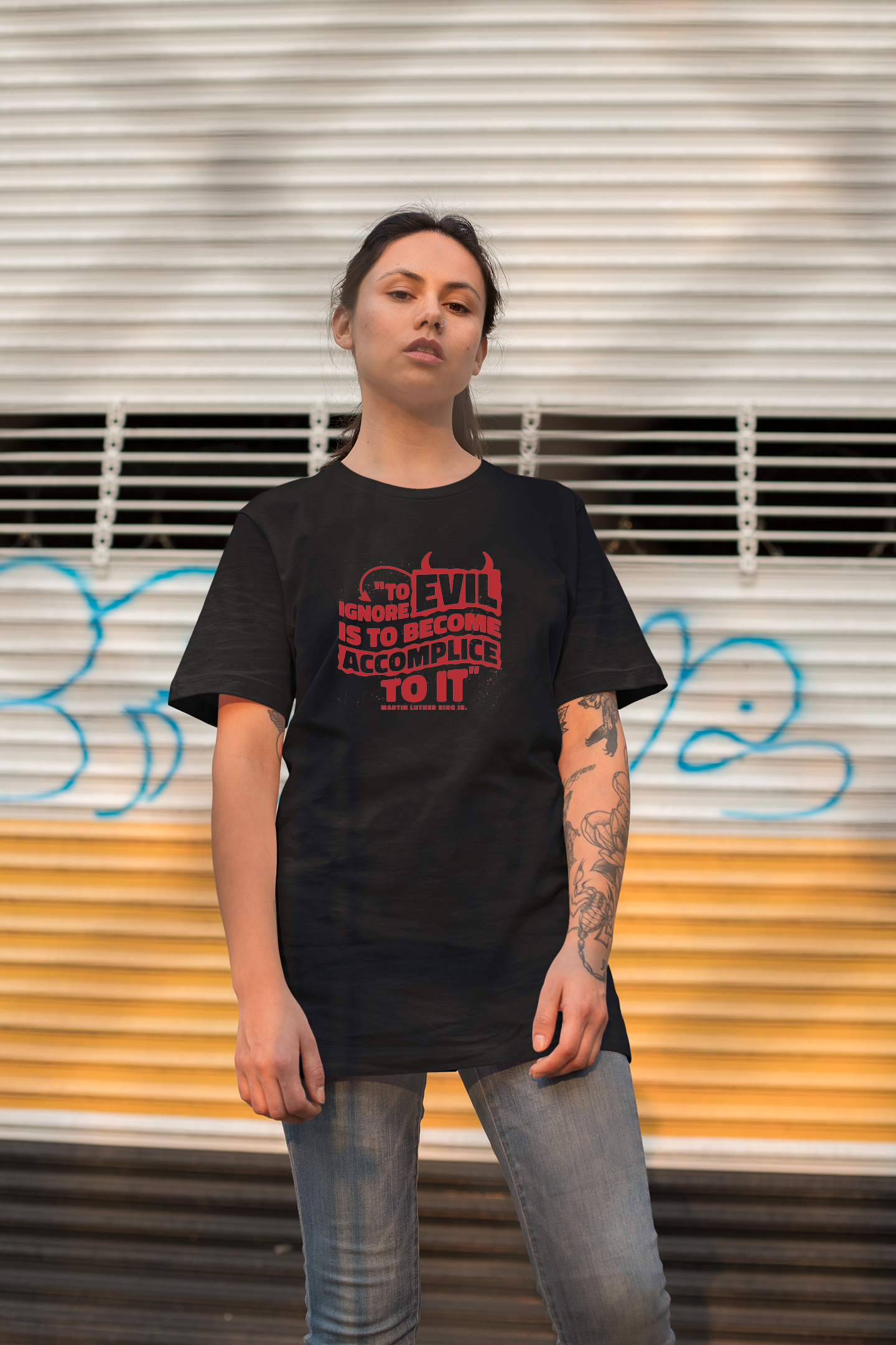 MLK Day Tee To Ignore Evil Is To Become Accomplice To It Quote T-Shirt