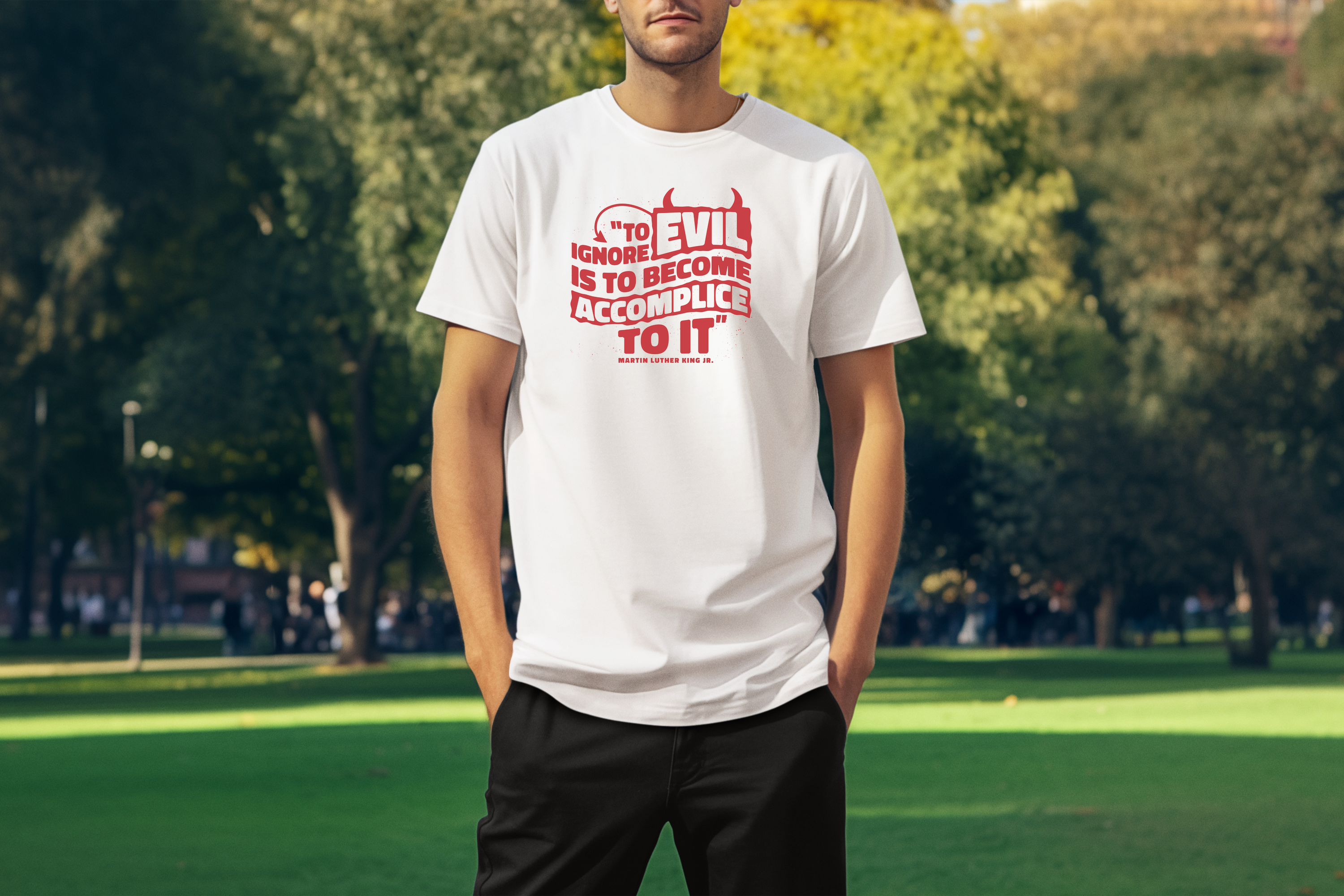 MLK Day Tee To Ignore Evil Is To Become Accomplice To It Quote T-Shirt