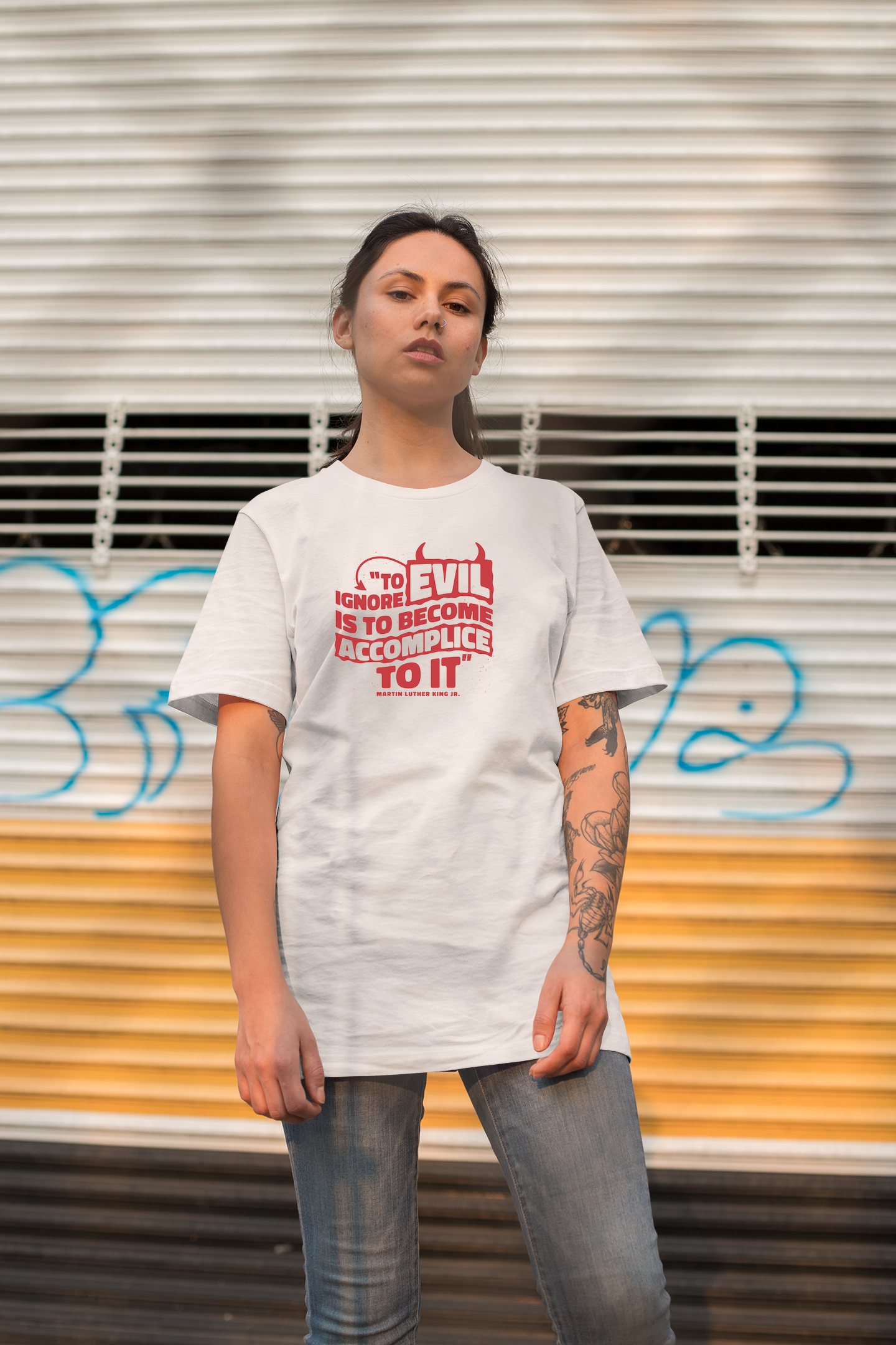 MLK Day Tee To Ignore Evil Is To Become Accomplice To It Quote T-Shirt