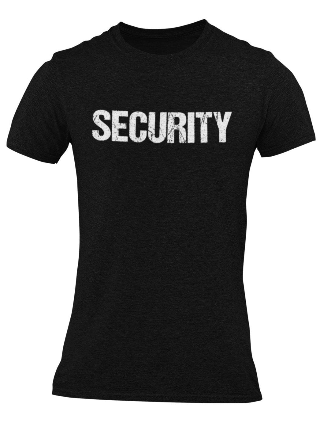 Men's Distressed Security Tee Front & Back Print (Black & White)