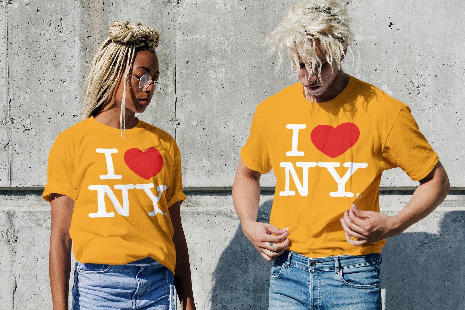 Men's I Love NY Officially Licensed Adult Unisex Tees (Orange)