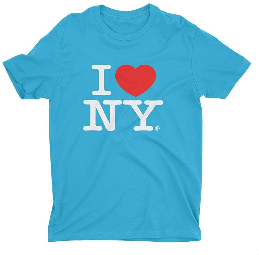 Men's I Love NY Officially Licensed Adult Unisex Tees (Turquoise Blue)