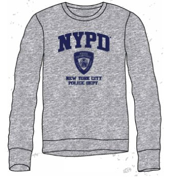 Men s NYPD Crewneck Sweatshirt Heather Gray Navy