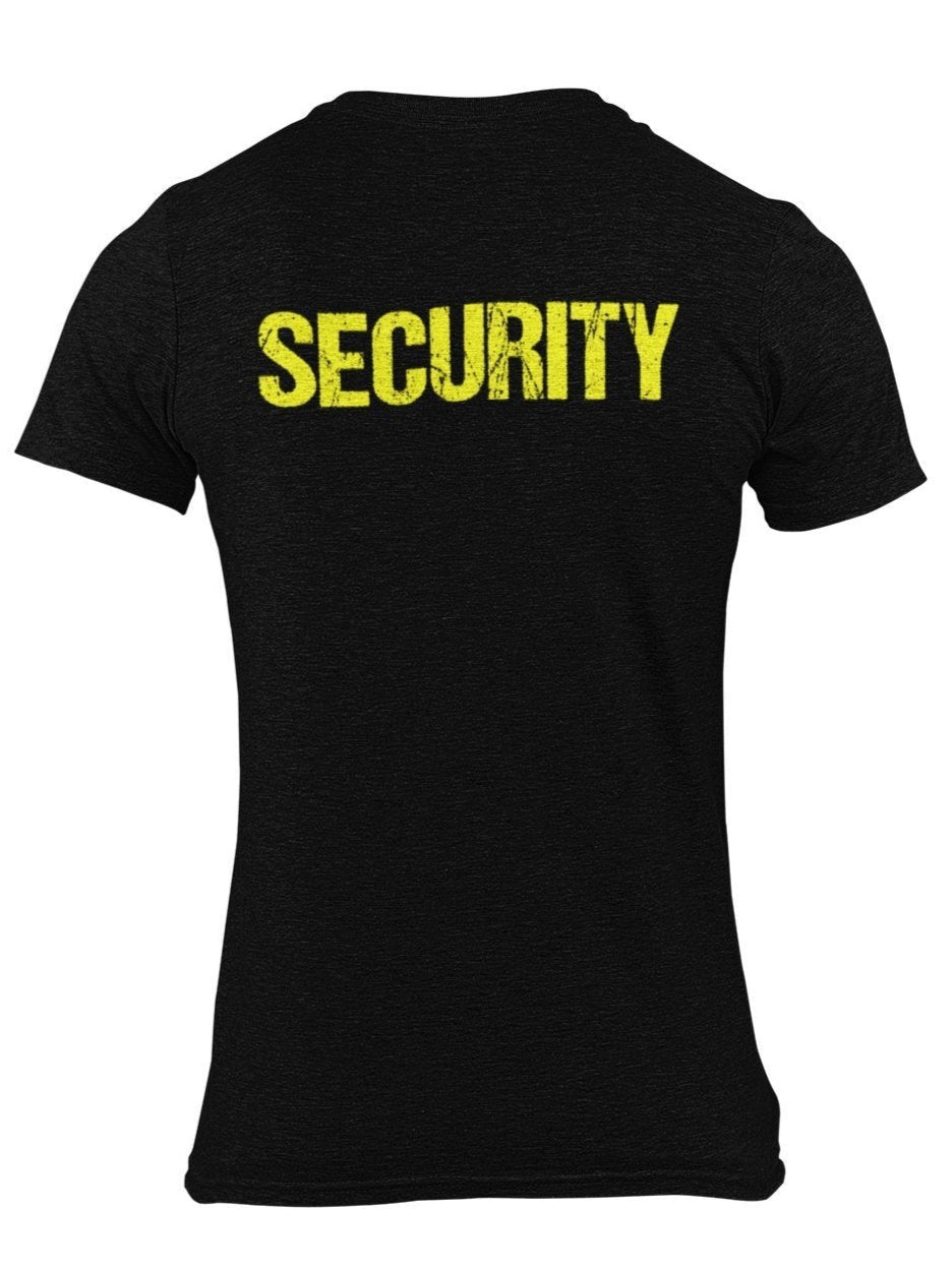 Men's Security T-Shirt (Distressed Design, Black/Neon)
