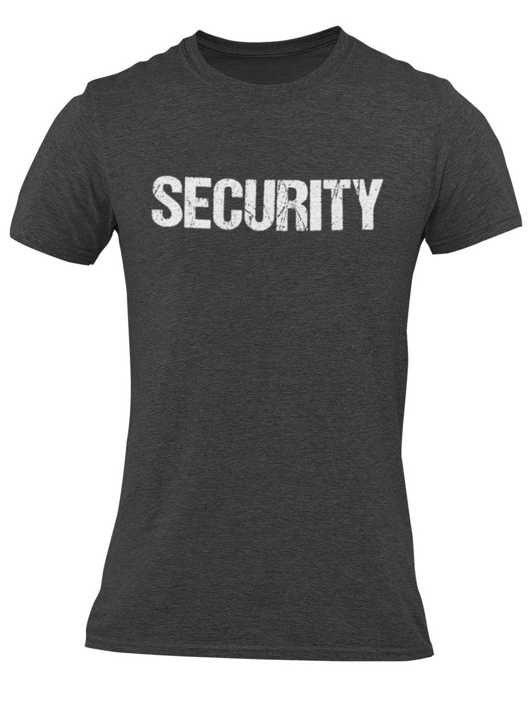 Men's Security Tee (Distressed Front & Back Print, Dark Heather/White)
