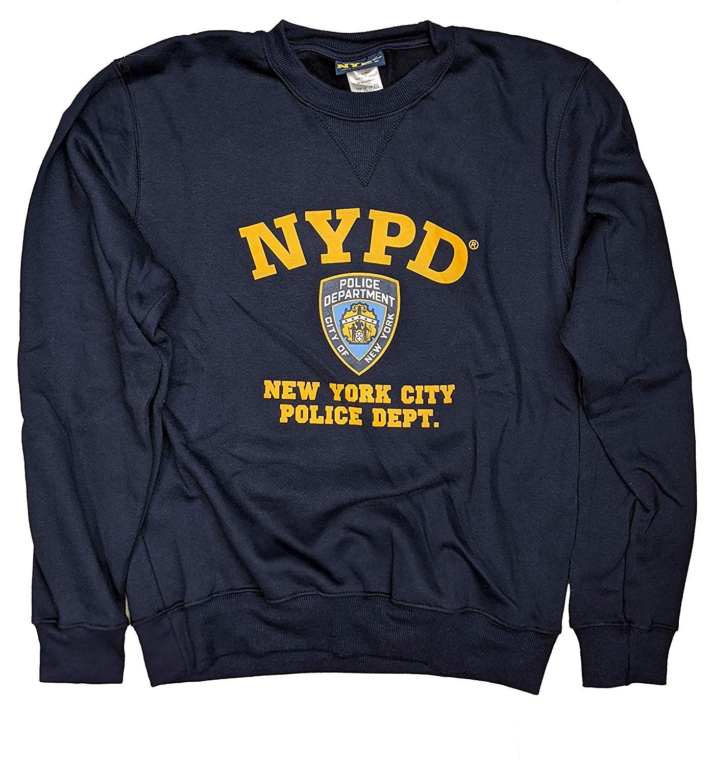 NYPD Mens Sweatshirt Offically Licensed Crewneck Navy Blue