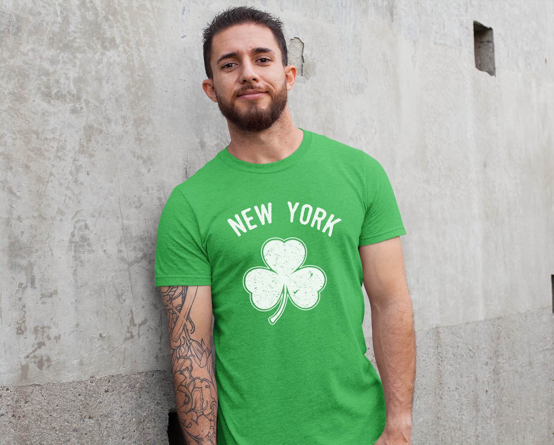 New York City Irish Shamrock Design Custom T-Shirt