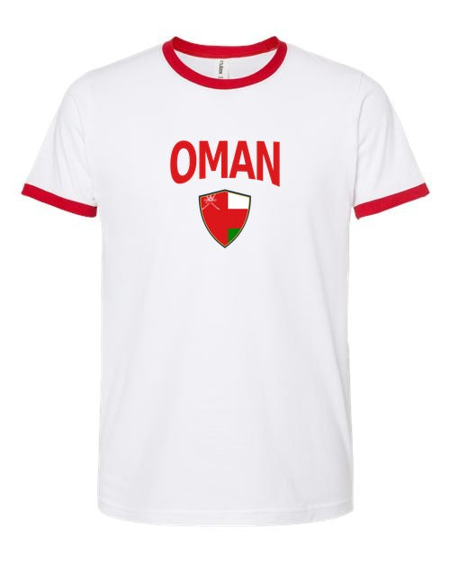 Oman Arched Crest Soccer Ringer Tee — NYC Factory