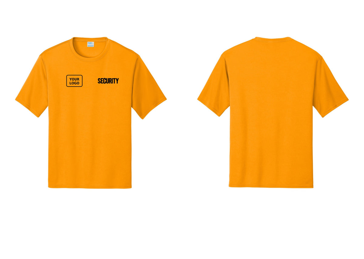 NYC Factory Men's Custom Logo Security Performance T-Shirt - SECURITY + Your Logo - Gold