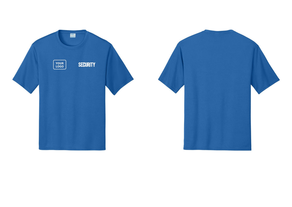 NYC Factory Men's Custom Logo Security Performance T-Shirt - SECURITY + Your Logo - Royal